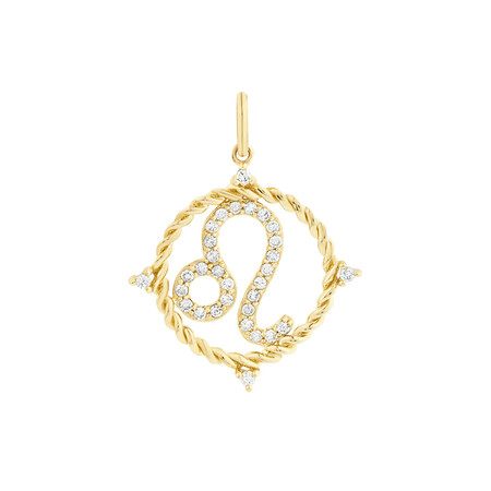 Leo Zodiac Pendant with 0.20 Carat TW of Diamonds in 10kt Yellow Gold Leo Zodiac Pendant with 0.20 Carat TW of Diamonds in 10kt Yellow Gold