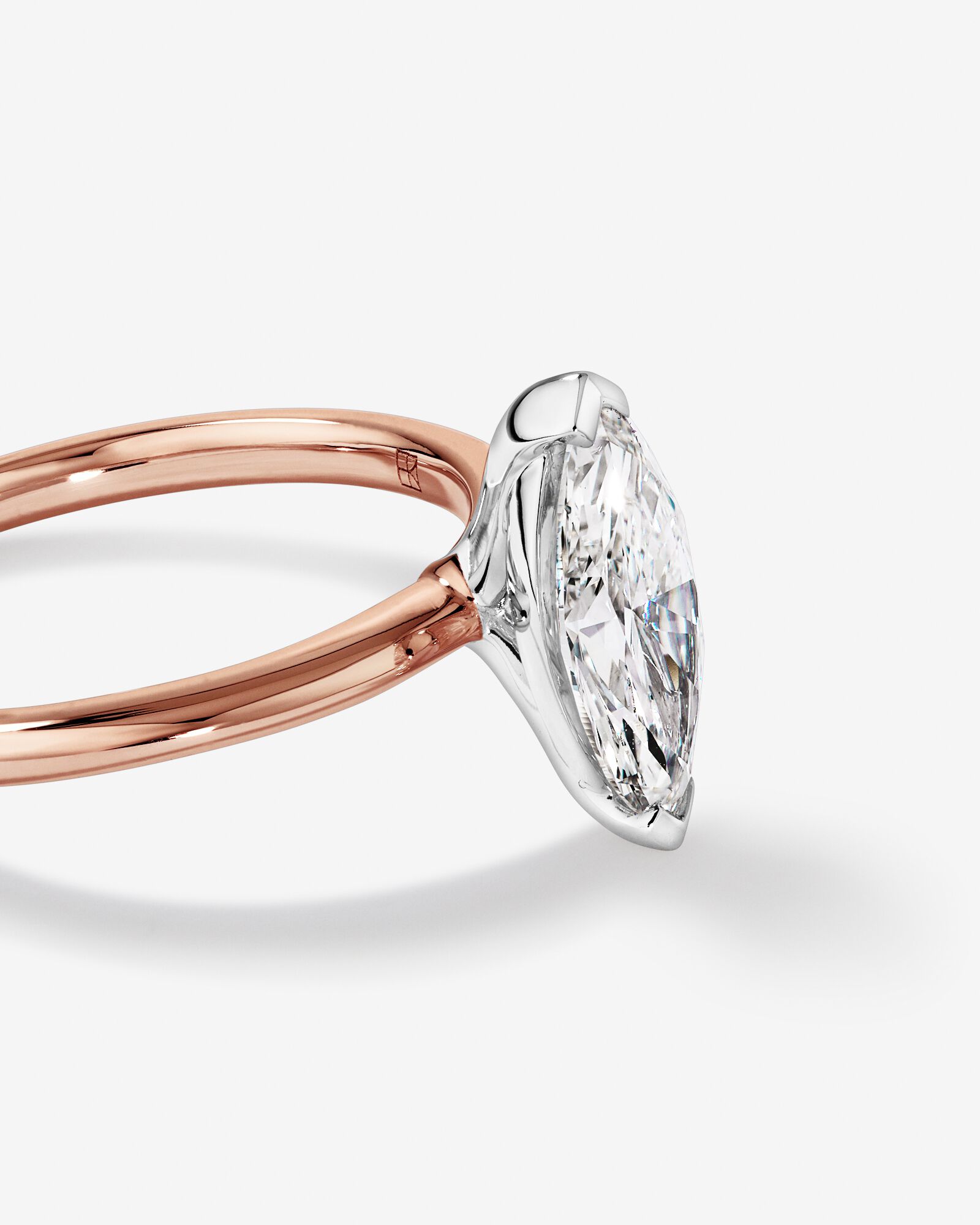 1.25 Carat TW Marquise Laboratory-Grown Diamond Solitaire Engagement Ring in 14kt Rose and White Gold