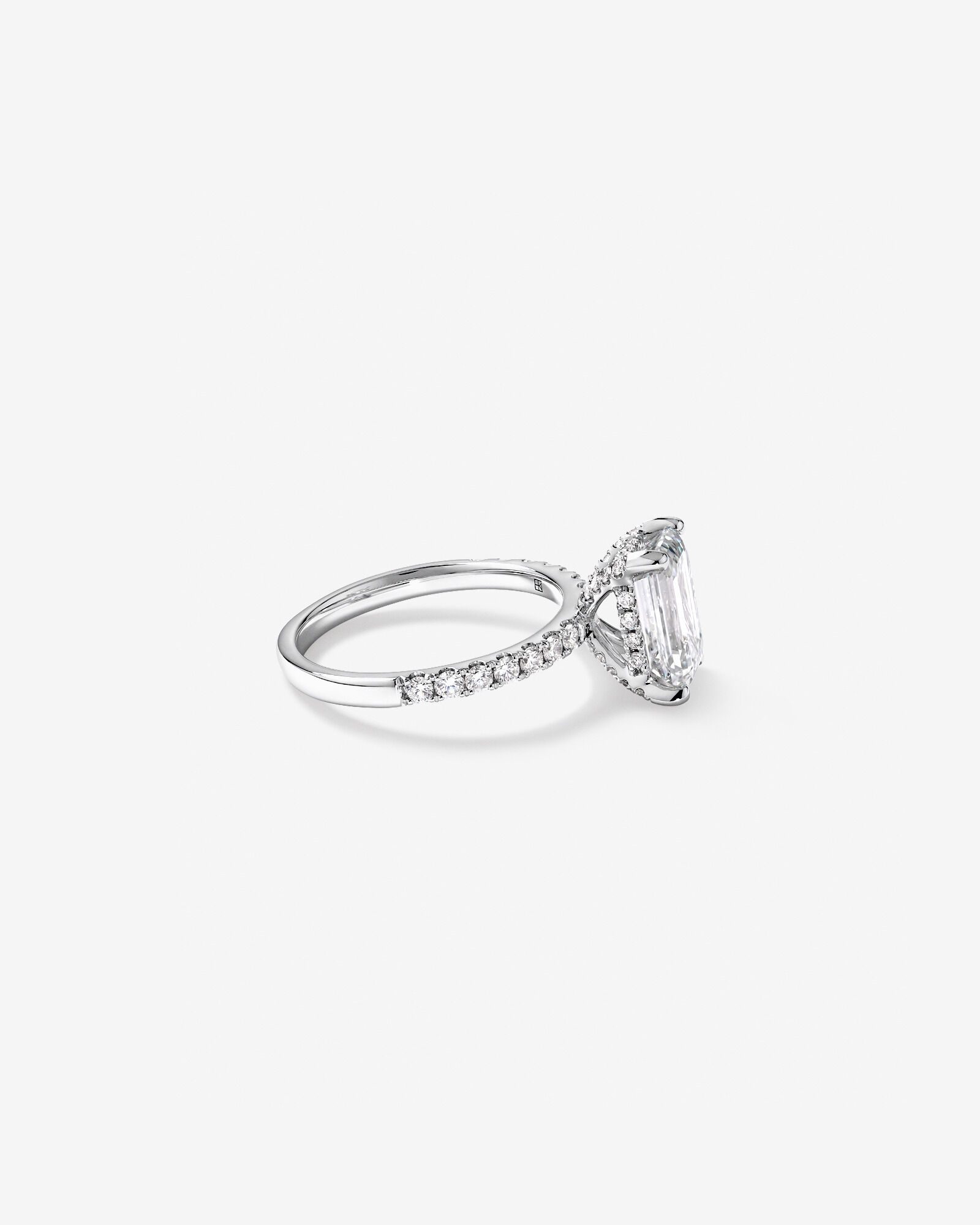 3.50 Carat TW Emerald Cut Laboratory-Grown Diamond Engagement Ring in 18kt White Gold
