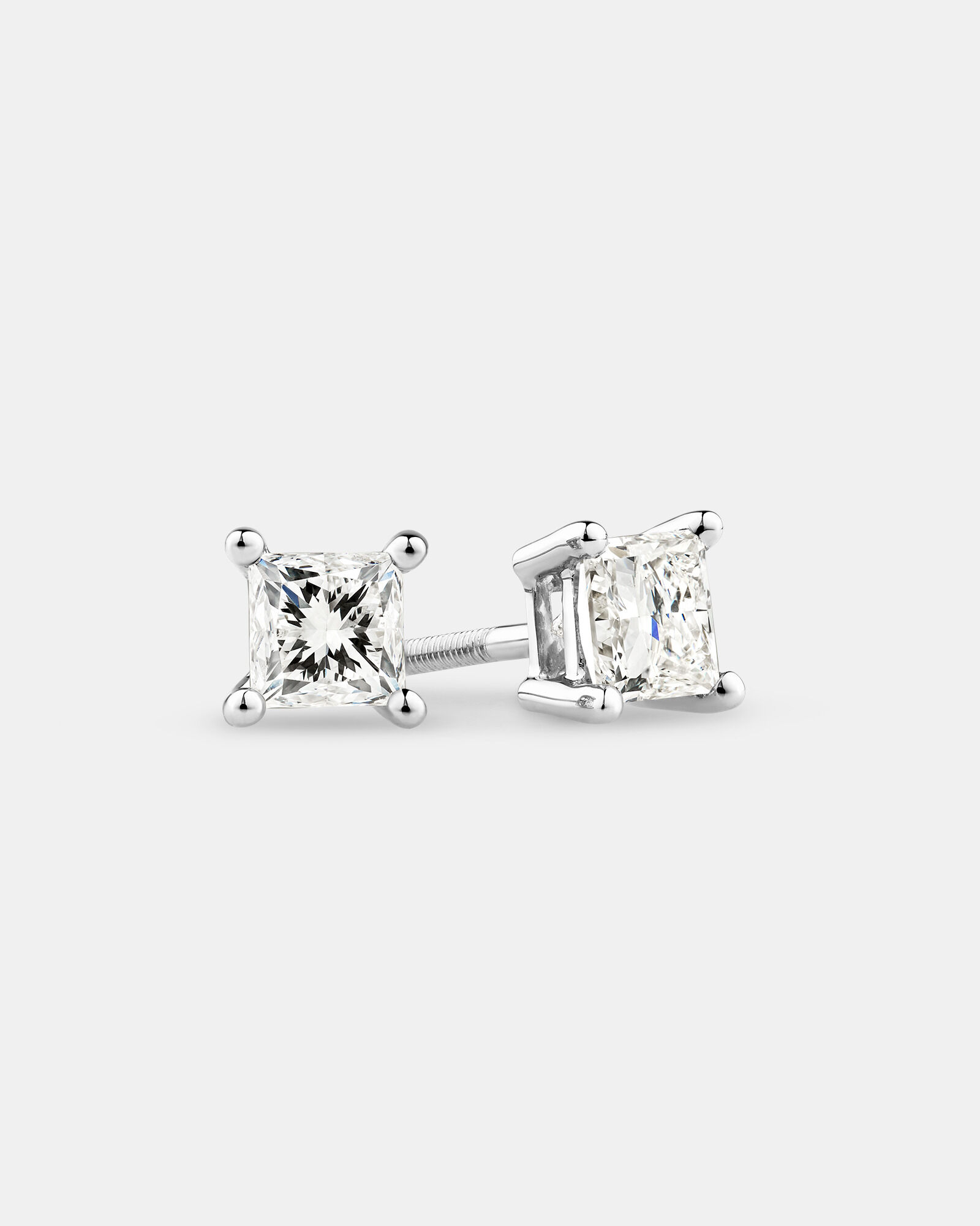 Certified Stud Earrings with 0.96 Carat TW of Diamonds in 14kt White Gold