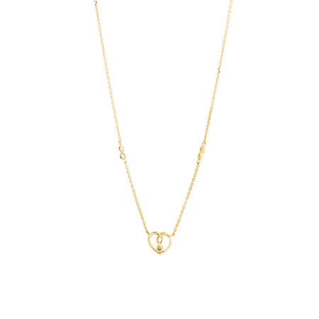 Mini Infinitas Pendant with Diamonds in 10kt Yellow Gold Mini Infinitas Pendant with Diamonds in 10kt Yellow Gold