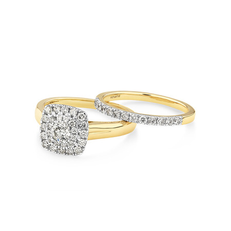 Bridal Set with 0.90 Carat TW of Diamonds in 10kt Yellow & White Gold Bridal Set with 0.90 Carat TW of Diamonds in 10kt Yellow & White Gold