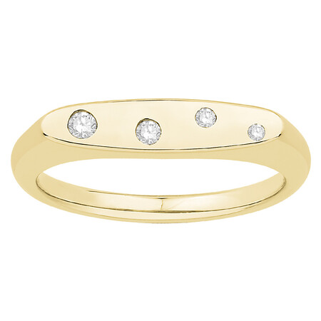 Signet Ring with Diamonds in 10kt Yellow Gold Signet Ring with Diamonds in 10kt Yellow Gold