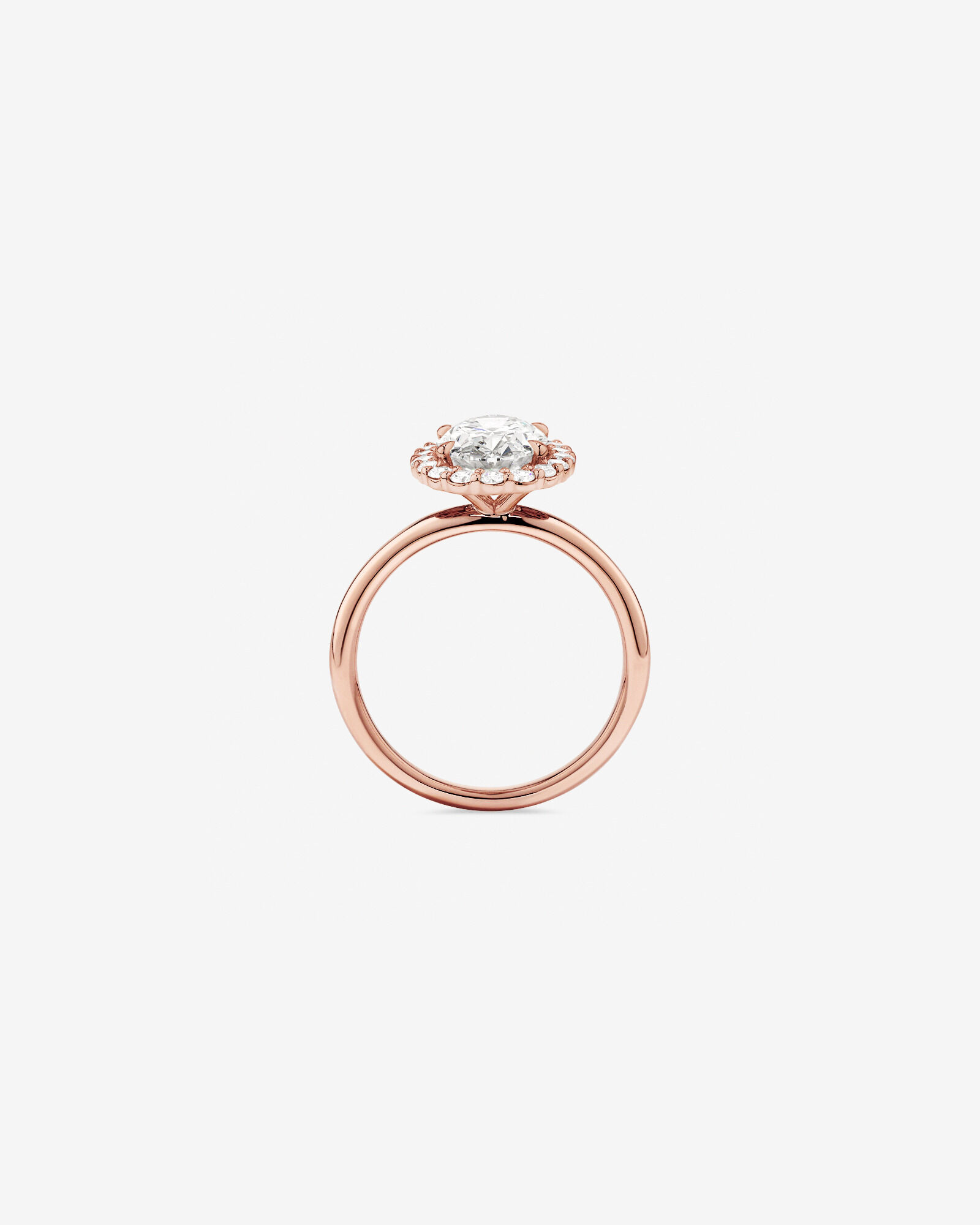Bague de fiançailles TW de 2,34 carats en or rose en or rose 14 carats