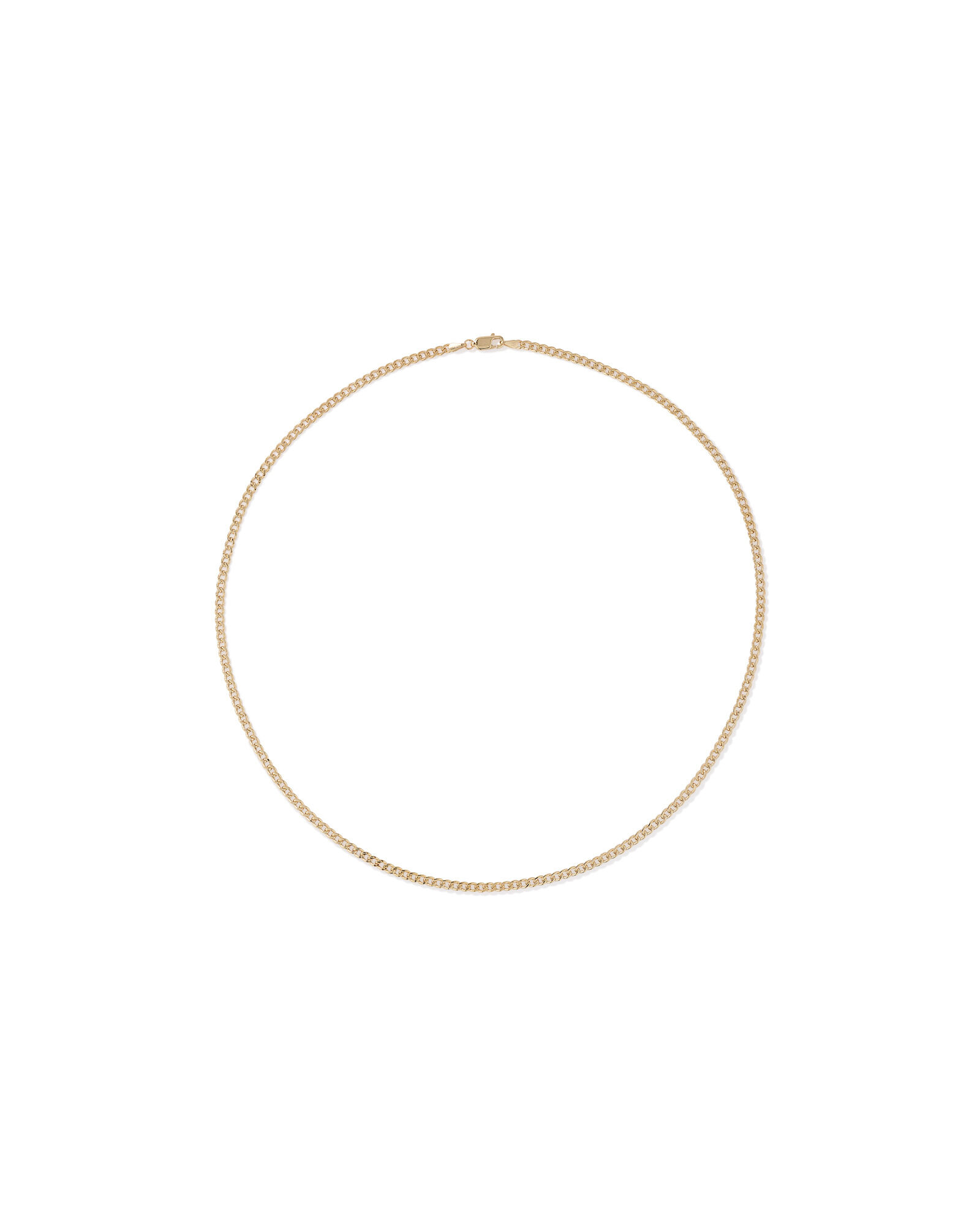 50cm (20") 2.95mm Width Semi Solid Diamond Cut Curb Chain in 10kt Yellow Gold