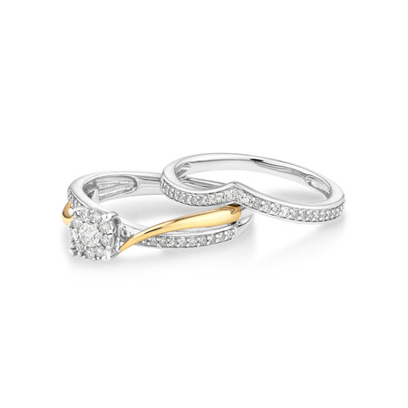 Bridal Set with 0.33 Carat TW of Diamonds in 10kt White & Yellow Gold Bridal Set with 0.33 Carat TW of Diamonds in 10kt White & Yellow Gold