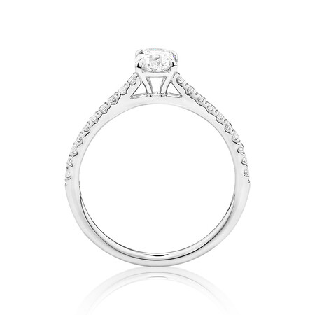 Oval Solitaire Ring with 0.70 Carat TW of Diamonds in 14kt White Gold Oval Solitaire Ring with 0.70 Carat TW of Diamonds in 14kt White Gold
