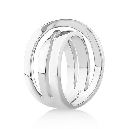Sculpture Ribbon Crossover Ring in Sterling Silver Sculpture Ribbon Crossover Ring in Sterling Silver