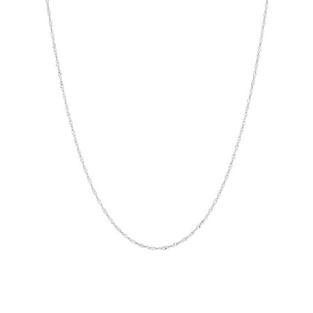 60cm (24") Singapore Chain in 14kt White Gold