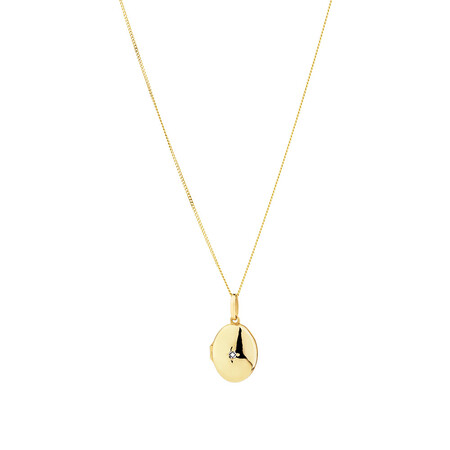 Oval diamond set Locket in 10kt Yellow Gold Oval diamond set Locket in 10kt Yellow Gold
