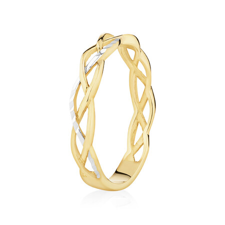 Crossover Ring in 10kt Yellow & White Gold Crossover Ring in 10kt Yellow & White Gold