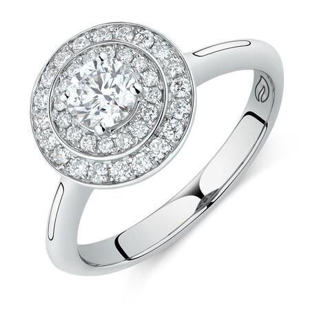 Whitefire Engagement Ring with 3/4 Carat TW of Diamonds in 18kt White & 22kt Yellow Gold