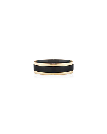 7mm Ring in 10kt Yellow Gold & Black Titanium 7mm Ring in 10kt Yellow Gold & Black Titanium