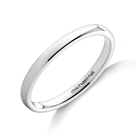 2mm High Domed Wedding Band in 18kt White Gold 2mm High Domed Wedding Band in 18kt White Gold