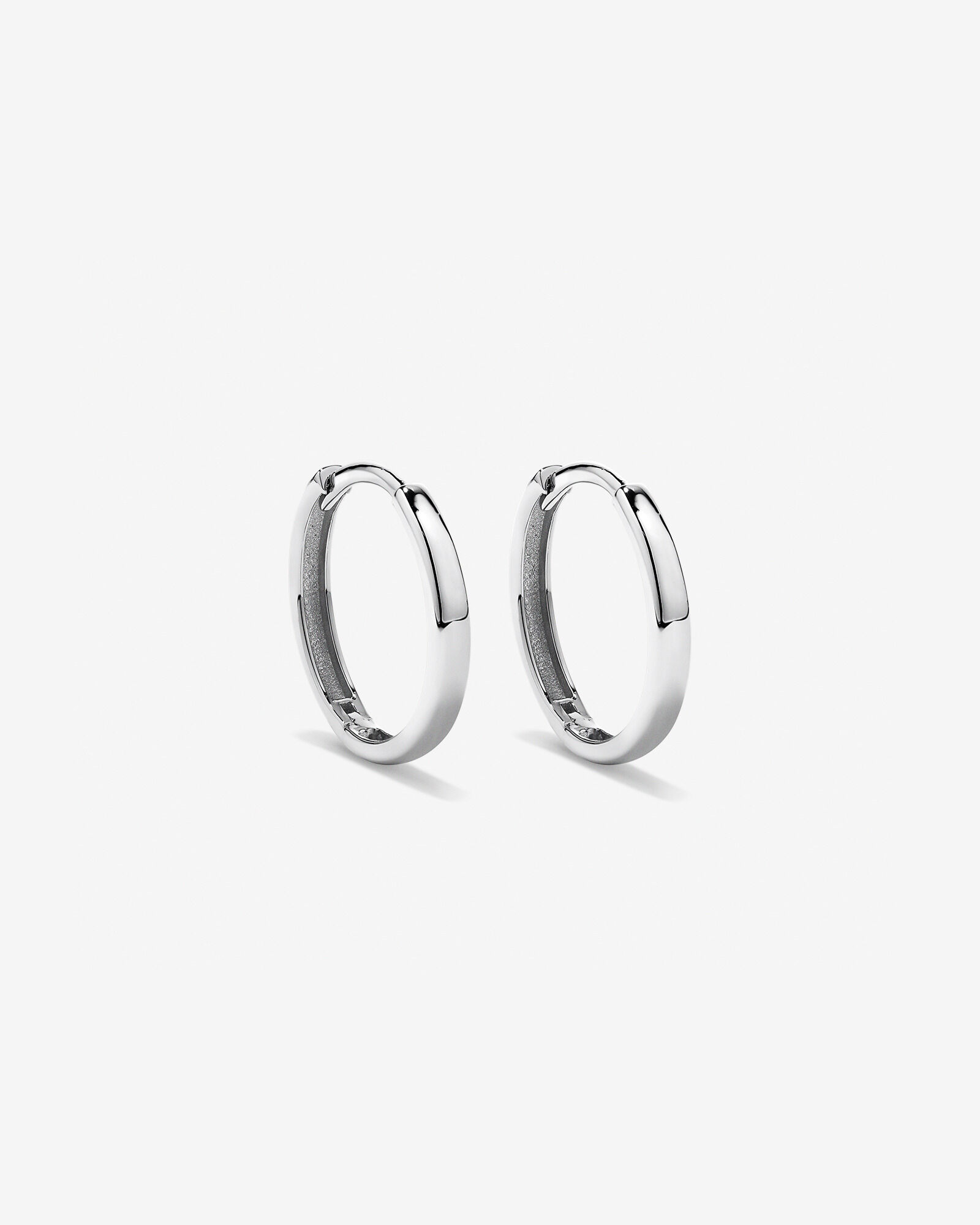 13.5mm Polished Huggie Earrings in Sterling Silver