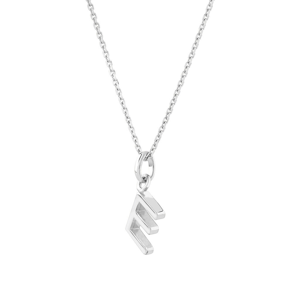 "E" Initial Pendant in Sterling Silver