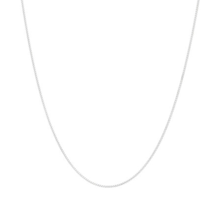 55cm (22") 1mm-1.5mm Width Curb Chain in 10kt White Gold 55cm (22") 1mm-1.5mm Width Curb Chain in 10kt White Gold