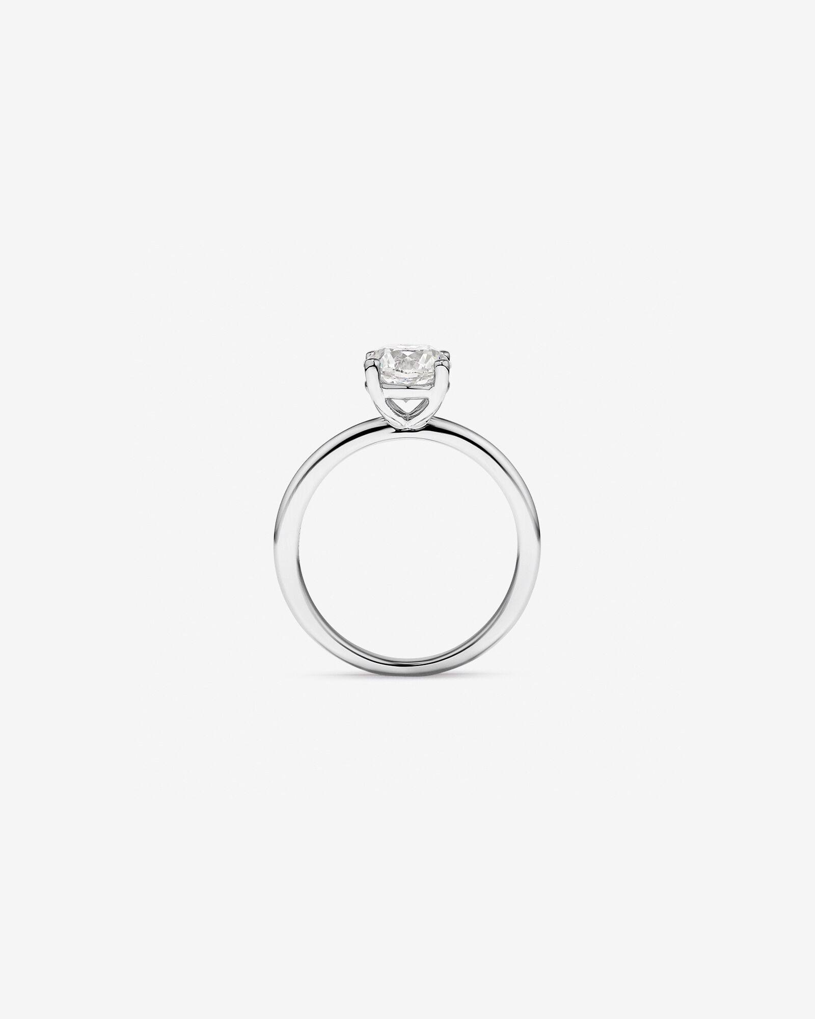 Bague Solitaire avec Diamant Rond Brillant de 1,00 Carat TW en Or Blanc 18 kt