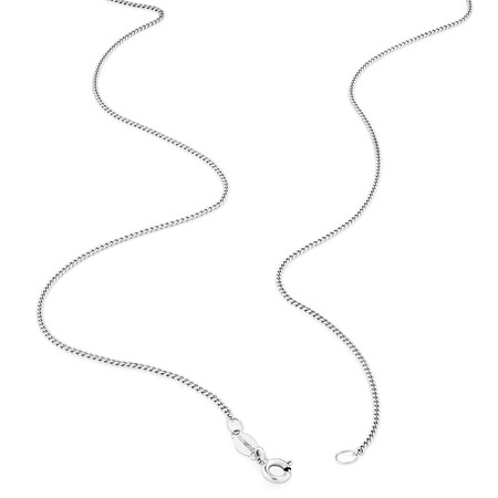 55cm (22") 1mm-1.5mm Width Curb Chain in 10kt White Gold 55cm (22") 1mm-1.5mm Width Curb Chain in 10kt White Gold