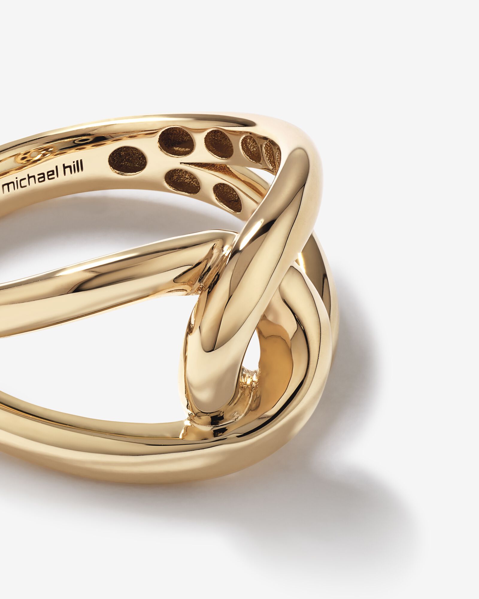 Bague à maillons ronds audacieux en or jaune 10 K