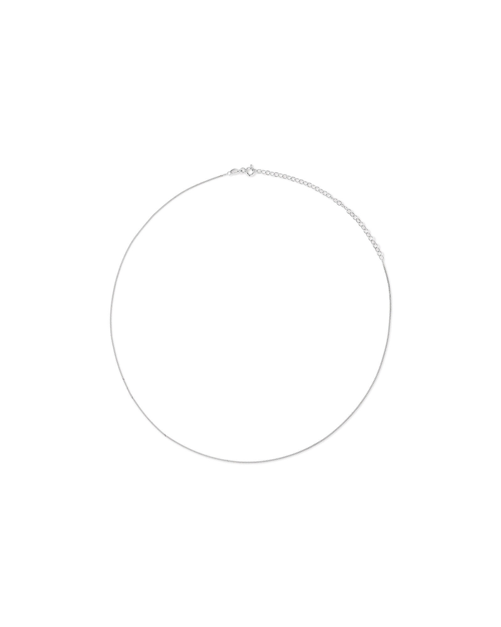 55cm (22") 1-1.5mm Width Fine Curb Chain Necklace in Sterling Silver