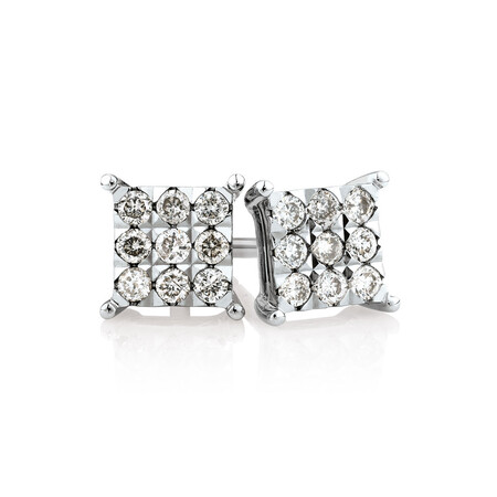 Cluster Stud Earrings with 1/4 Carat TW of Diamonds in 10kt White Gold Cluster Stud Earrings with 1/4 Carat TW of Diamonds in 10kt White Gold