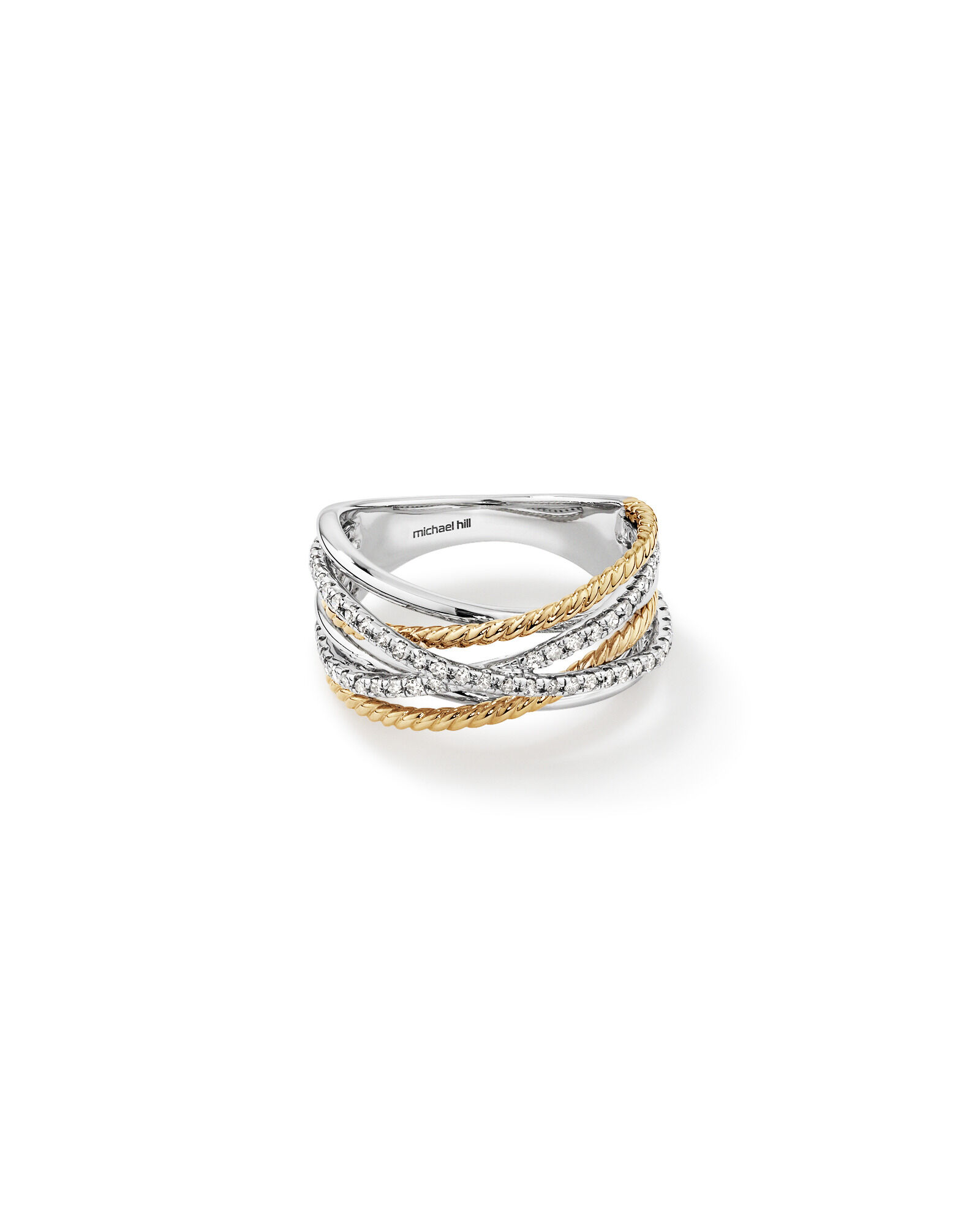 White gold crossover ring store