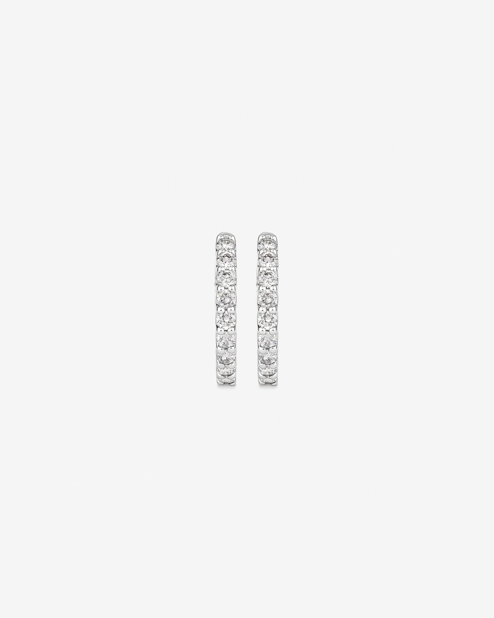 Boucles d’oreilles créoles en diamant cultivées en laboratoire TW de 1,00 carat serties en or blanc 10 carats
