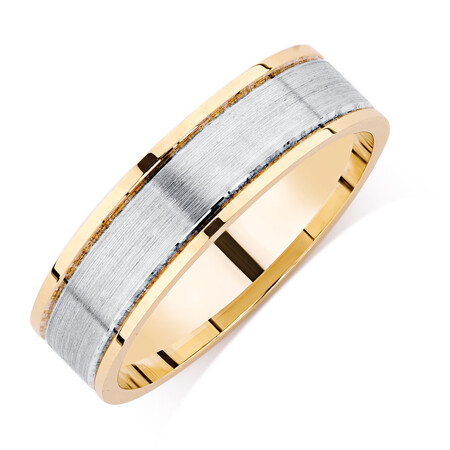 Wedding Band in 10ct Yellow & White Gold Wedding Band in 10ct Yellow & White Gold