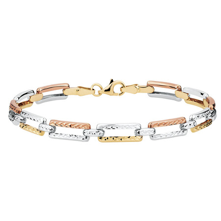 Bracelet in 10kt Yellow, White & Rose Gold Bracelet in 10kt Yellow, White & Rose Gold
