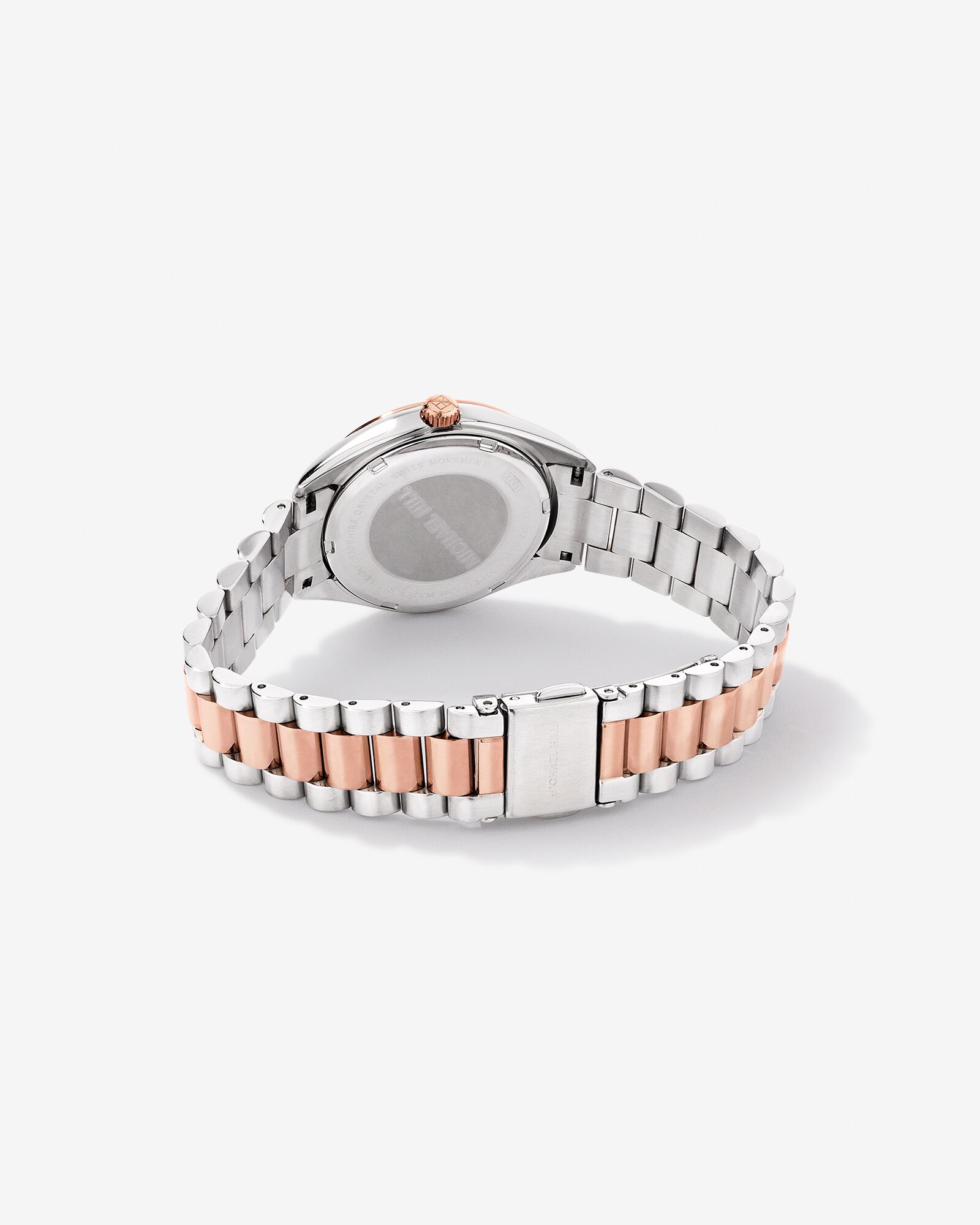 Women's 0.60 Carat TW Diamond Bezel Watch in Rose Tone Stainless Steel.