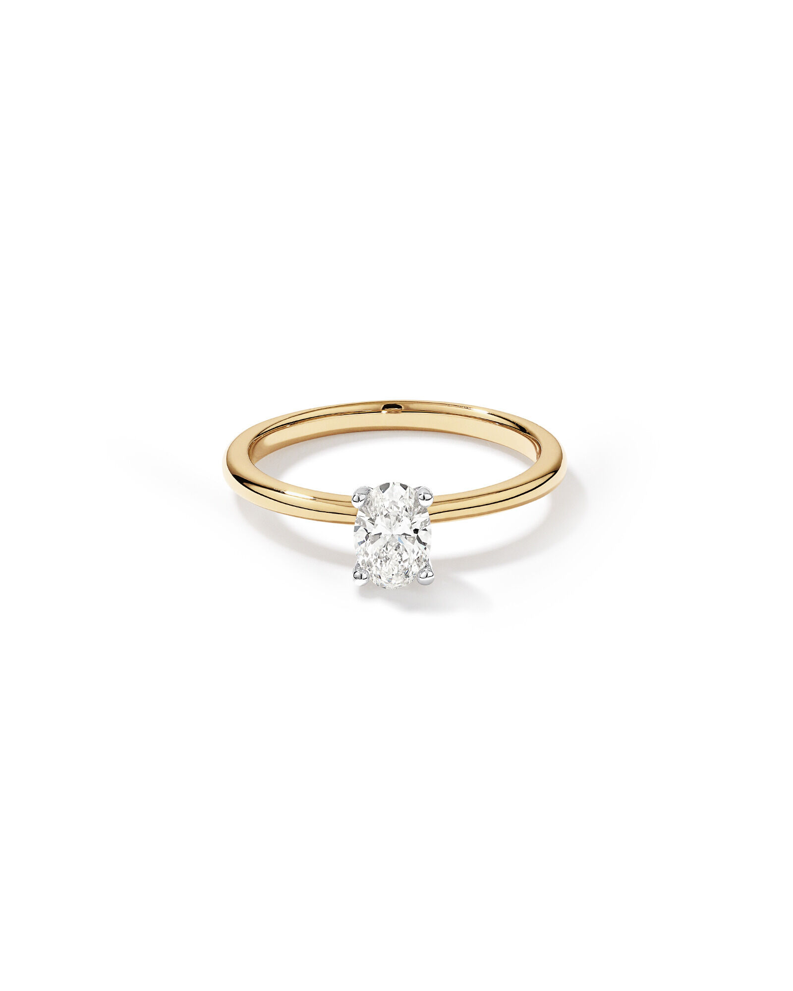 0.50 Carat TW Oval Canadian Diamond Solitaire in 18kt Yellow & White Gold