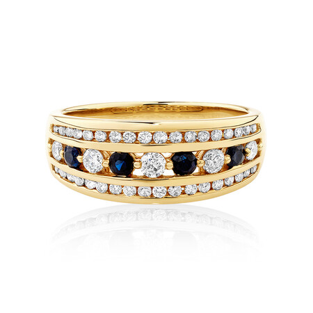 Sapphire Ring with 0.50 Carat TW of Diamonds in 14kt Yellow Gold Sapphire Ring with 0.50 Carat TW of Diamonds in 14kt Yellow Gold