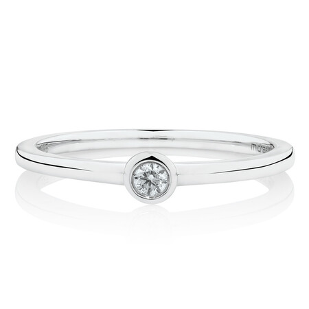 Circle Stacker Ring with Diamonds in Sterling Silver Circle Stacker Ring with Diamonds in Sterling Silver