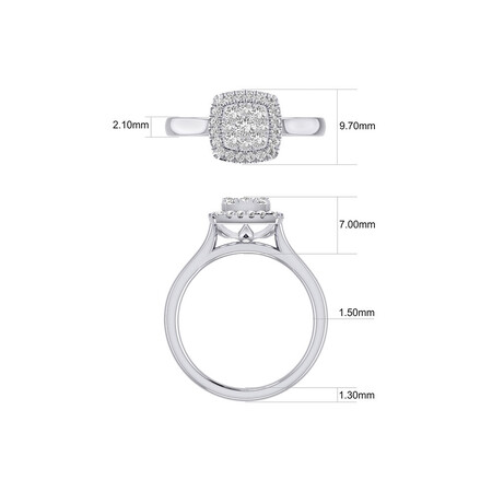 Engagement Ring with 1/2 Carat TW of Diamonds in 10kt White Gold Engagement Ring with 1/2 Carat TW of Diamonds in 10kt White Gold