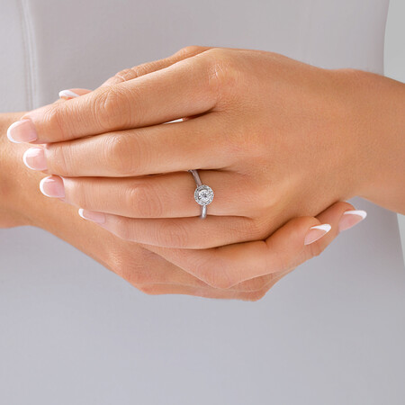 Engagement Ring with 1/4 Carat TW of Diamonds in 10kt White Gold Engagement Ring with 1/4 Carat TW of Diamonds in 10kt White Gold