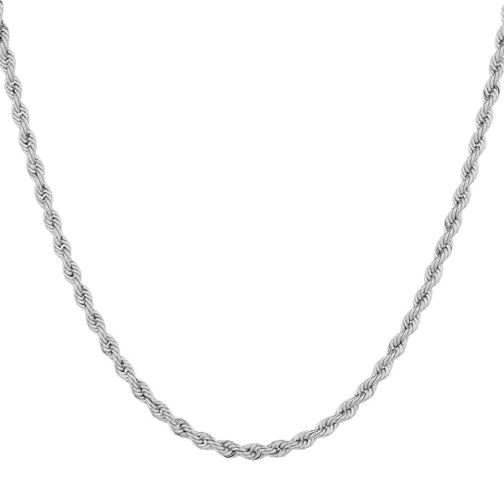 White gold hollow rope chain online