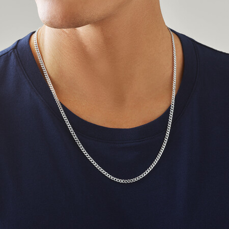 60cm (24") 3.5mm-4mm Width Curb Chain in Sterling Silver 60cm (24") 3.5mm-4mm Width Curb Chain in Sterling Silver