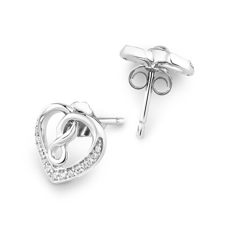 Heart infinitas Earring with 0.12 Carat TW of Diamonds in Sterling Silver Heart infinitas Earring with 0.12 Carat TW of Diamonds in Sterling Silver