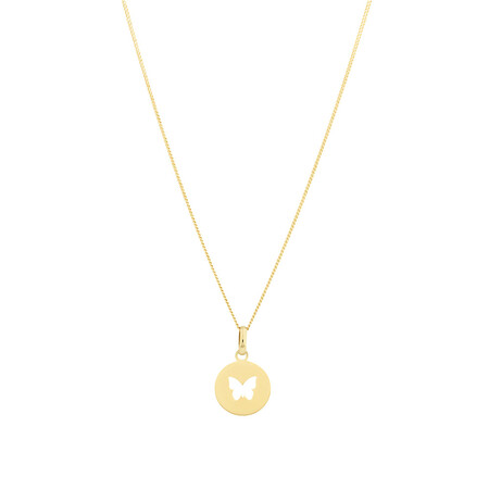 Circle Butterfly Pendant in 10kt Yellow Gold Circle Butterfly Pendant in 10kt Yellow Gold