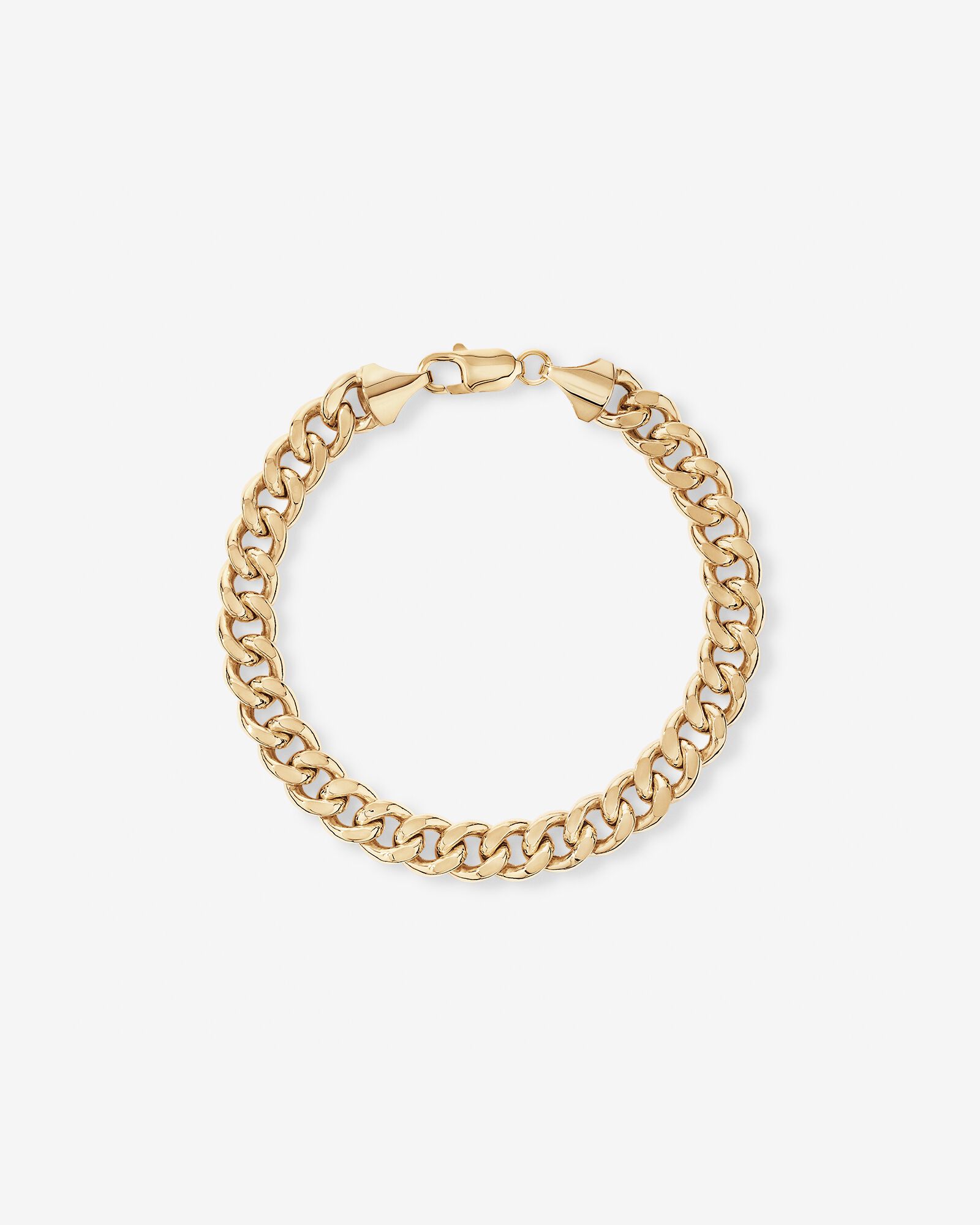 23cm (9") 9mm Semi-Solid Diamond Cut Curb Bracelet in 10kt Yellow Gold