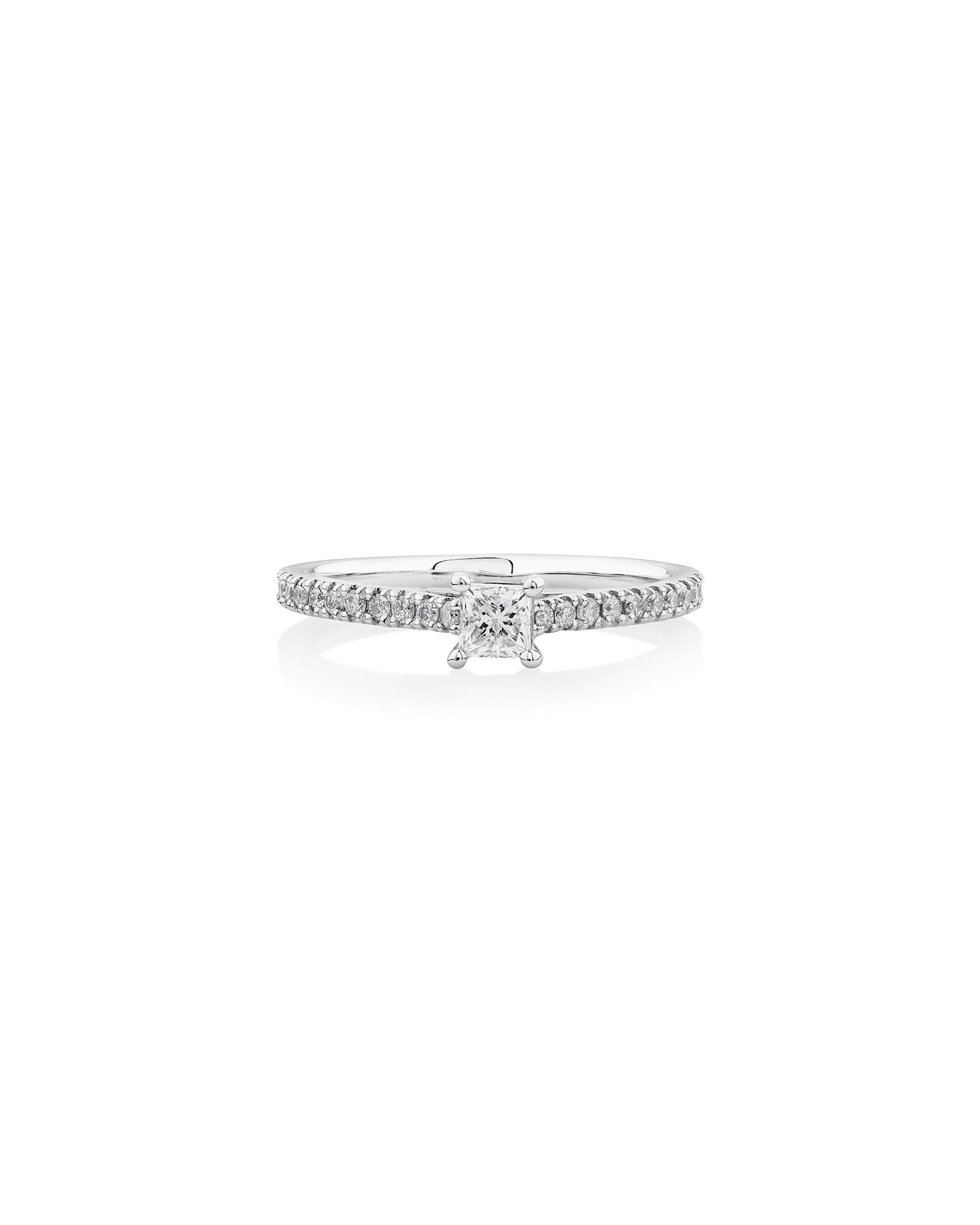 Engagement Ring with Carat TW Diamonds in 14kt White Gold