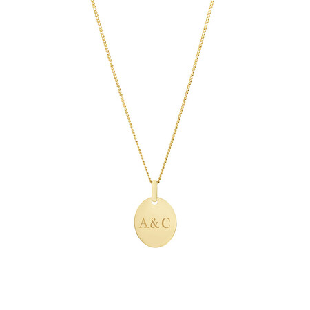 Oval Disc Pendant in 10kt Yellow Gold Oval Disc Pendant in 10kt Yellow Gold