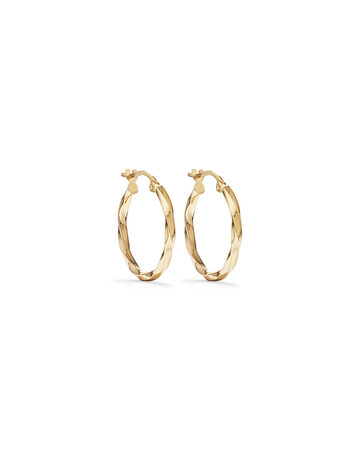 18mm Square Twist Hoop Earrings in 10kt Yellow Gold 18mm Square Twist Hoop Earrings in 10kt Yellow Gold