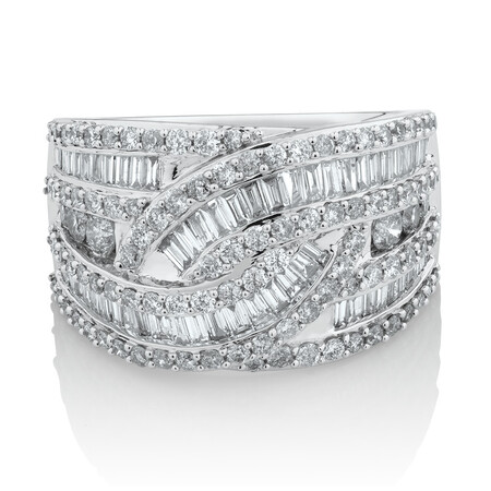 Crossover Ring with 1.75 Carat TW of Diamonds in 14kt White Gold Crossover Ring with 1.75 Carat TW of Diamonds in 14kt White Gold