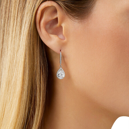 Earrings with Cubic Zirconia in Sterling Silver Earrings with Cubic Zirconia in Sterling Silver