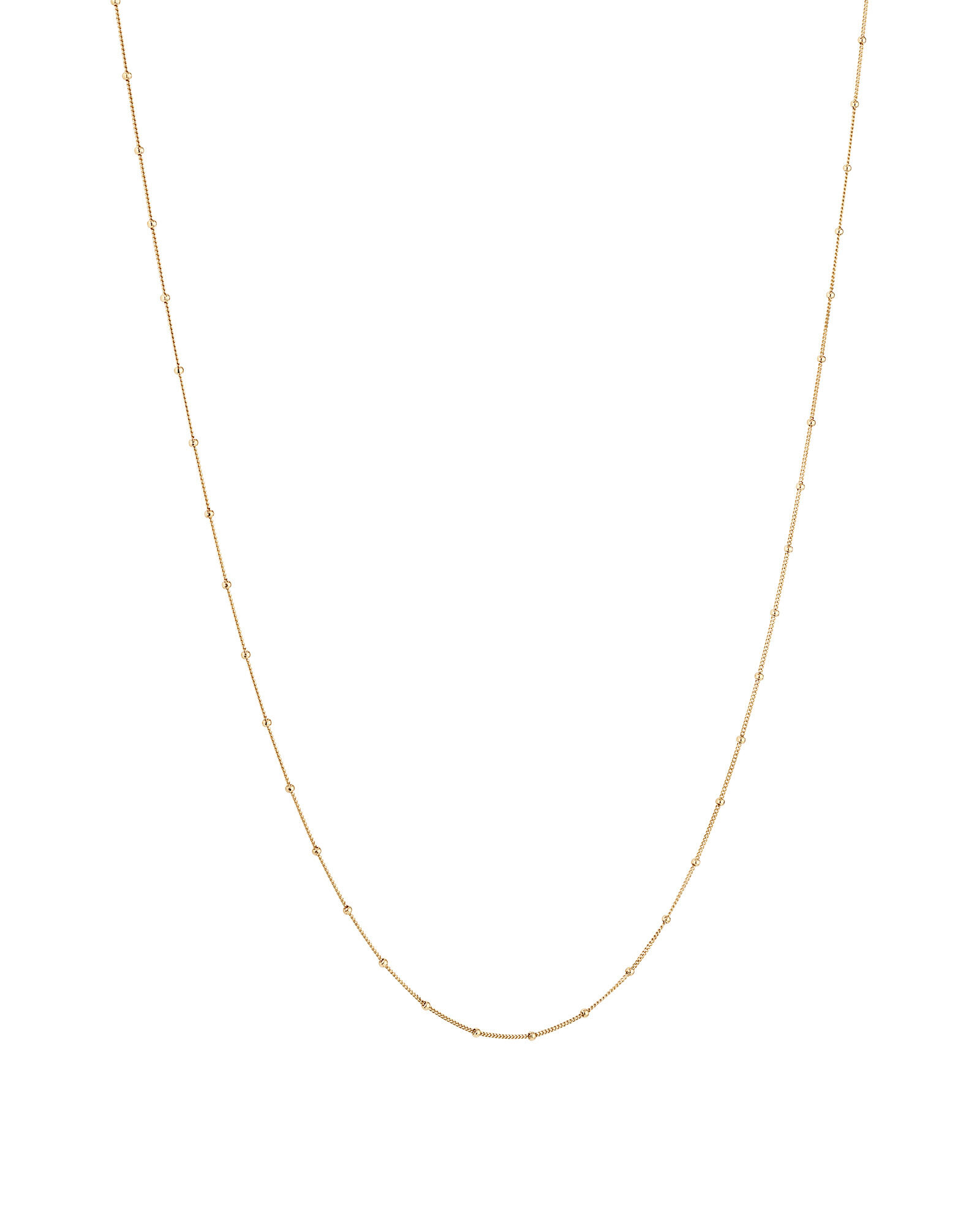 50cm (20") Station Ball and Curb Chain in 10kt Yellow Gold