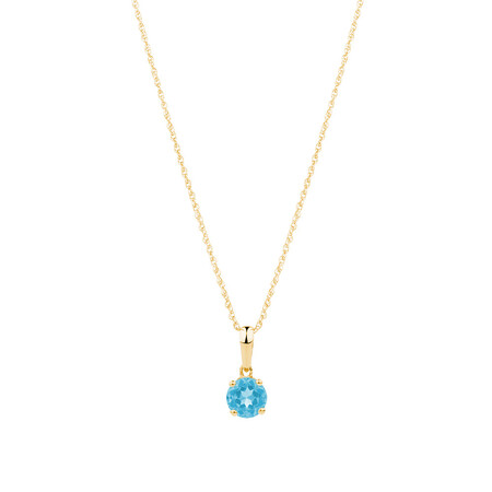 Pendant with Blue Topaz in 10kt Yellow Gold