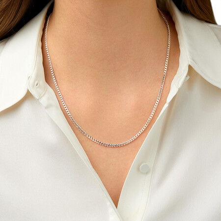 50cm (20") 2.5mm-3mm Width Curb Chain in 925 Sterling Silver 50cm (20") 2.5mm-3mm Width Curb Chain in 925 Sterling Silver