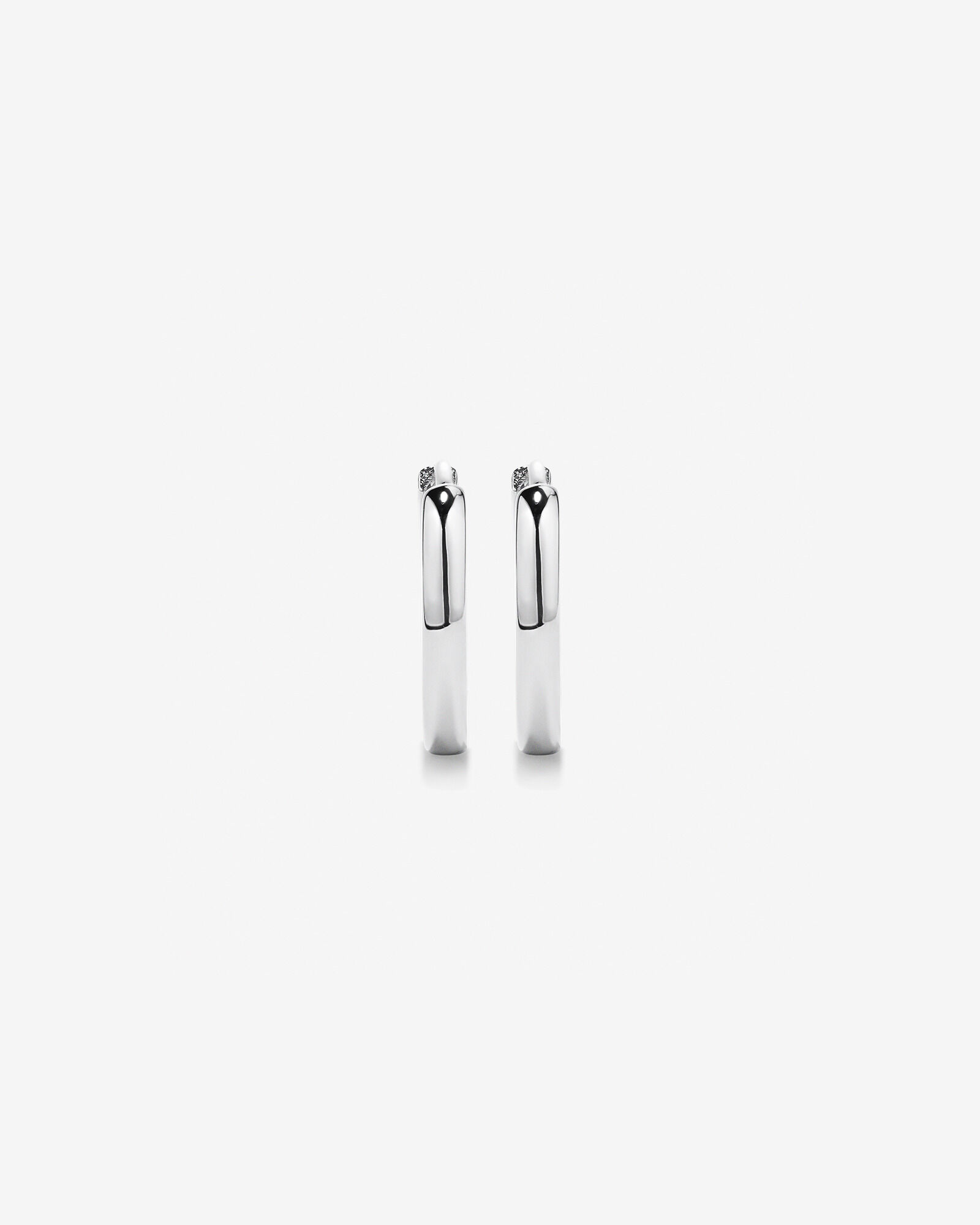 12mm Polished Huggie Earrings in Sterling Silver
